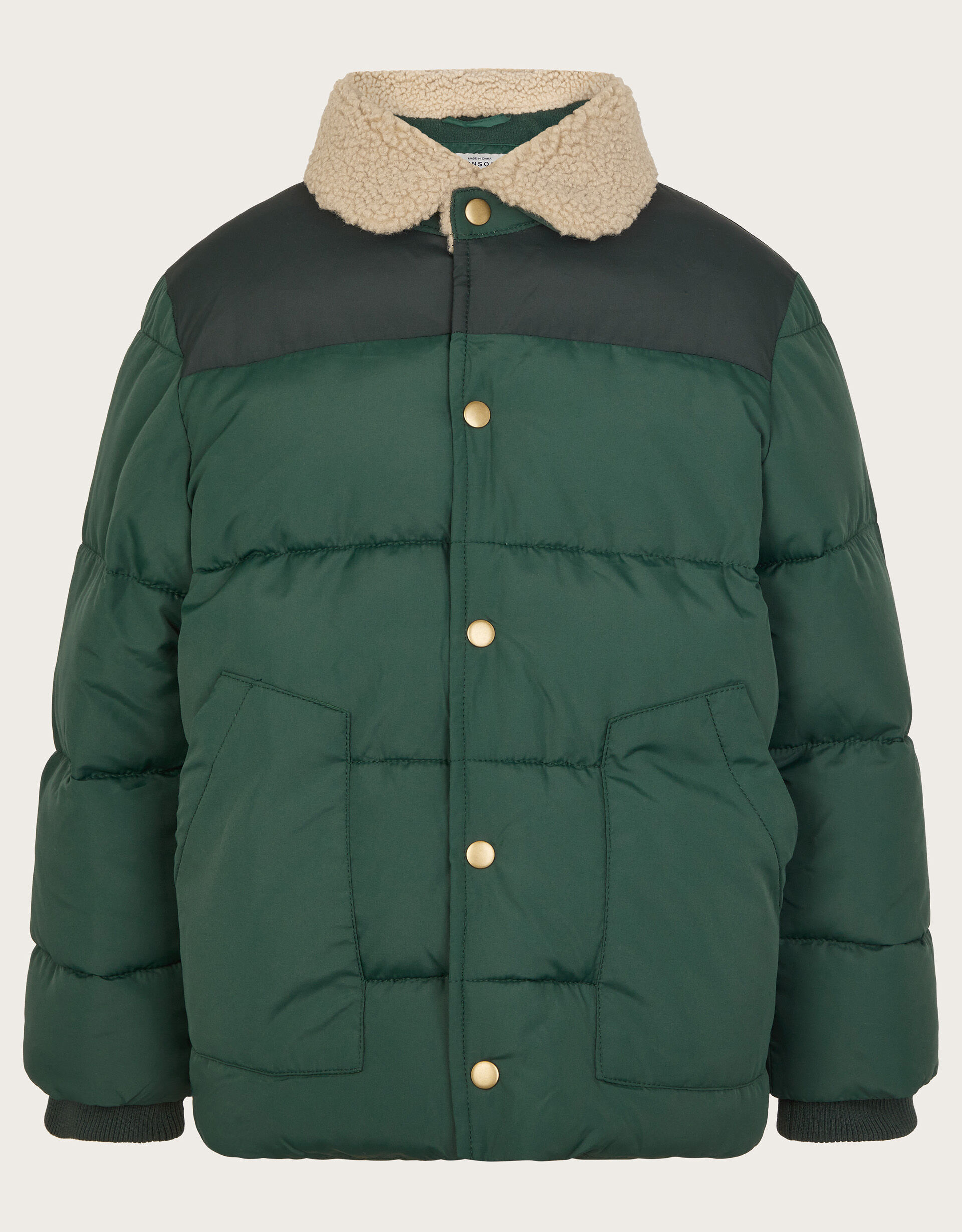 Boys borg collar jacket shop
