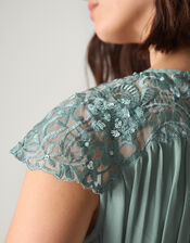Elodie Lace Chiffon Bridesmaid Dress, Green (SAGE), large