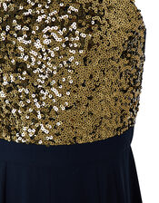 Betsy Sequin Wide-Leg Jumpsuit, Blue (NAVY), large