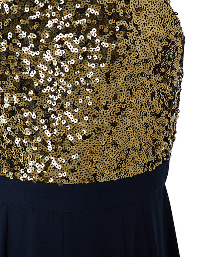Betsy Sequin Wide-Leg Jumpsuit, Blue (NAVY), large