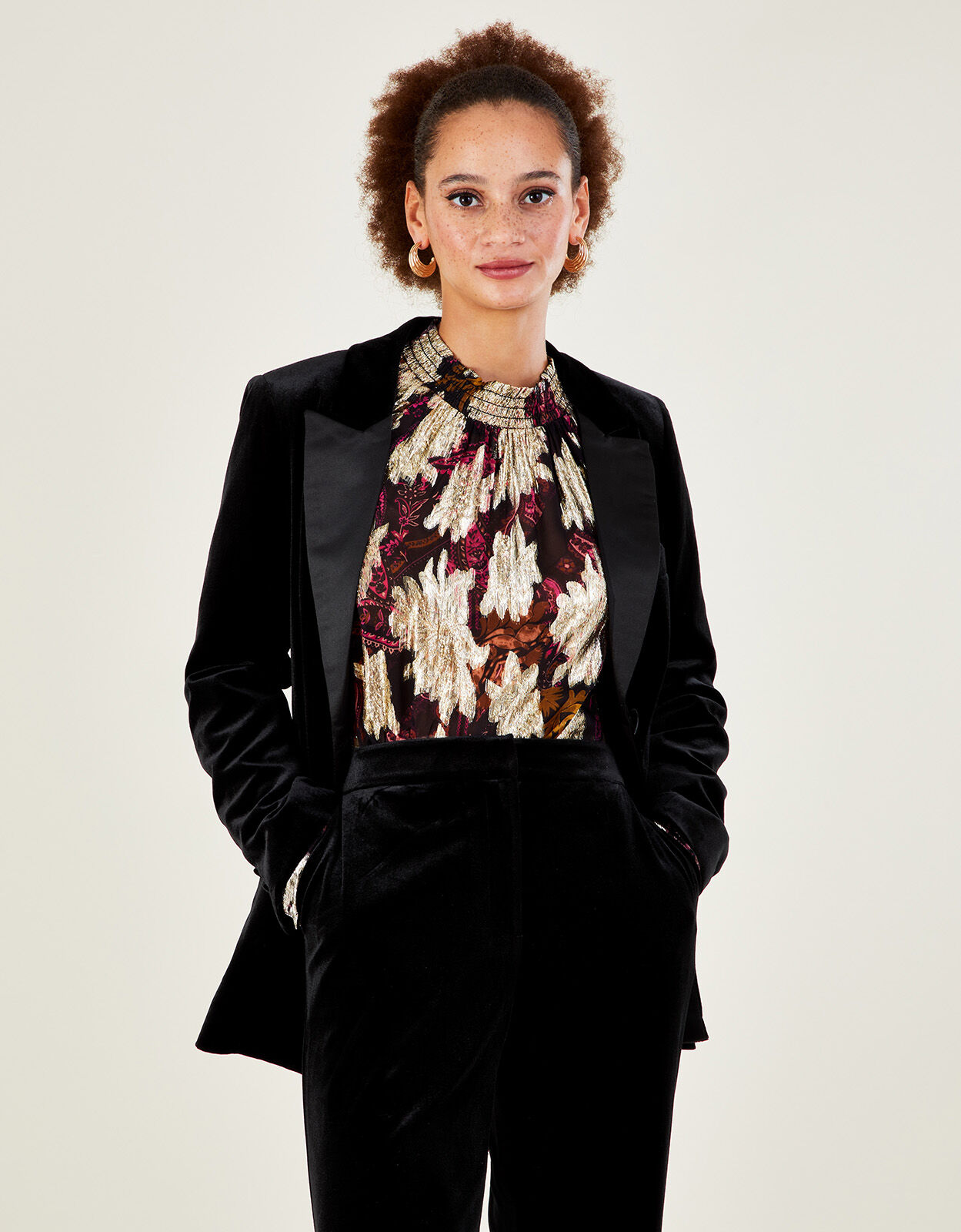 Jeanne Velvet Jacket with Recycled Polyester Black Women s