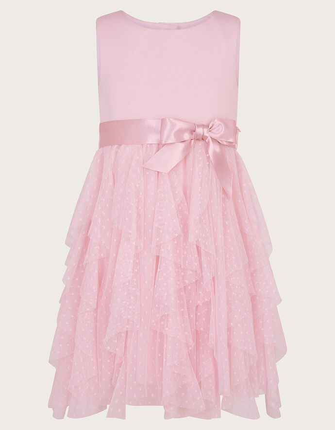 Adorable Pink Daisy Print Baby Dress with Ruffled Skirt