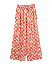 Chinti & Parker Sun Print Wide Leg Trousers, RED BRICK, large
