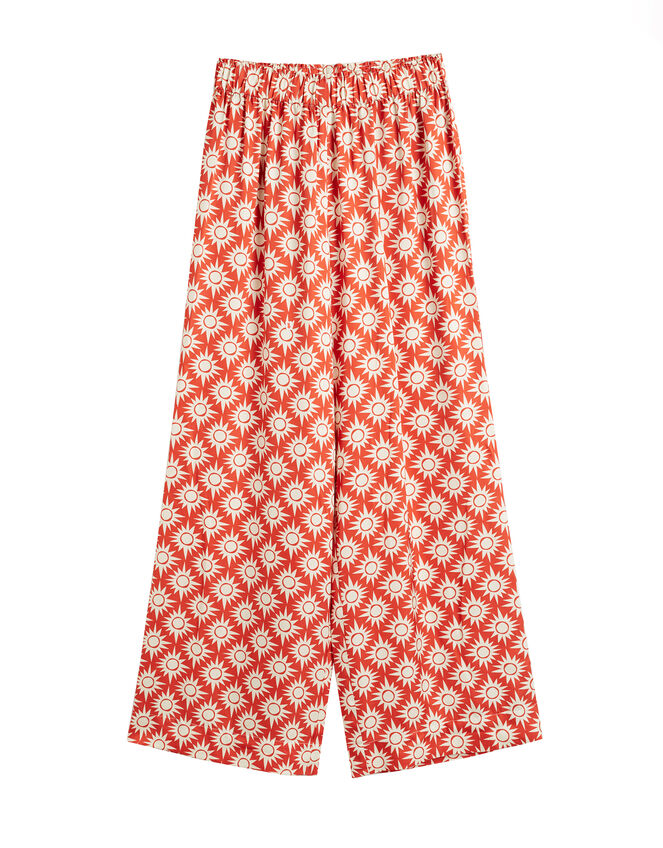 Chinti & Parker Sun Print Wide Leg Trousers, RED BRICK, large