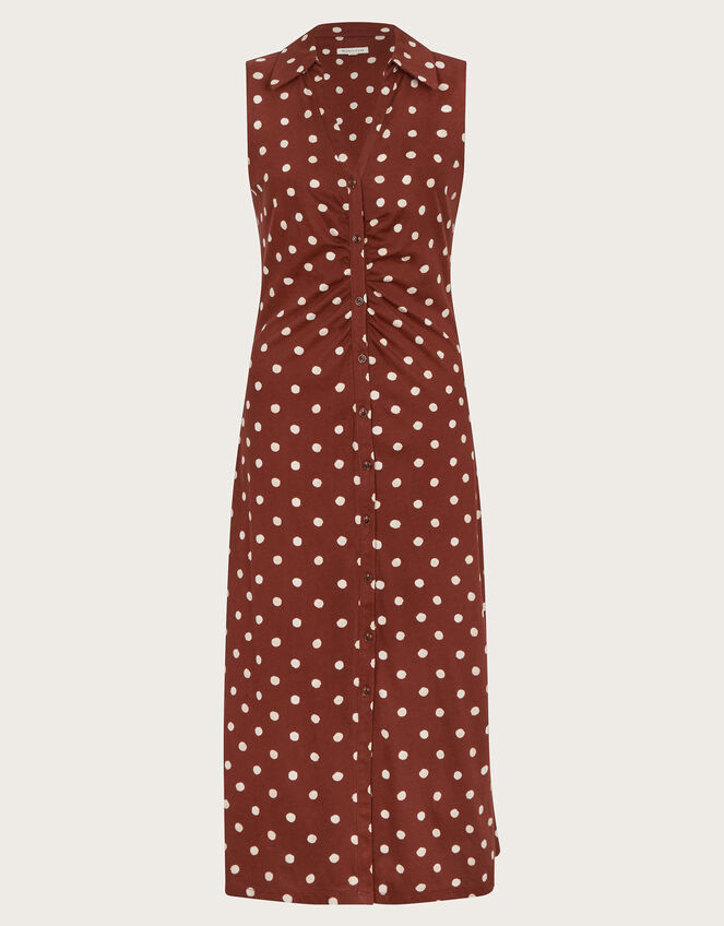 Paris Spot Sleeveless Midi Dress Brown Midi Dresses Monsoon UK. — free download