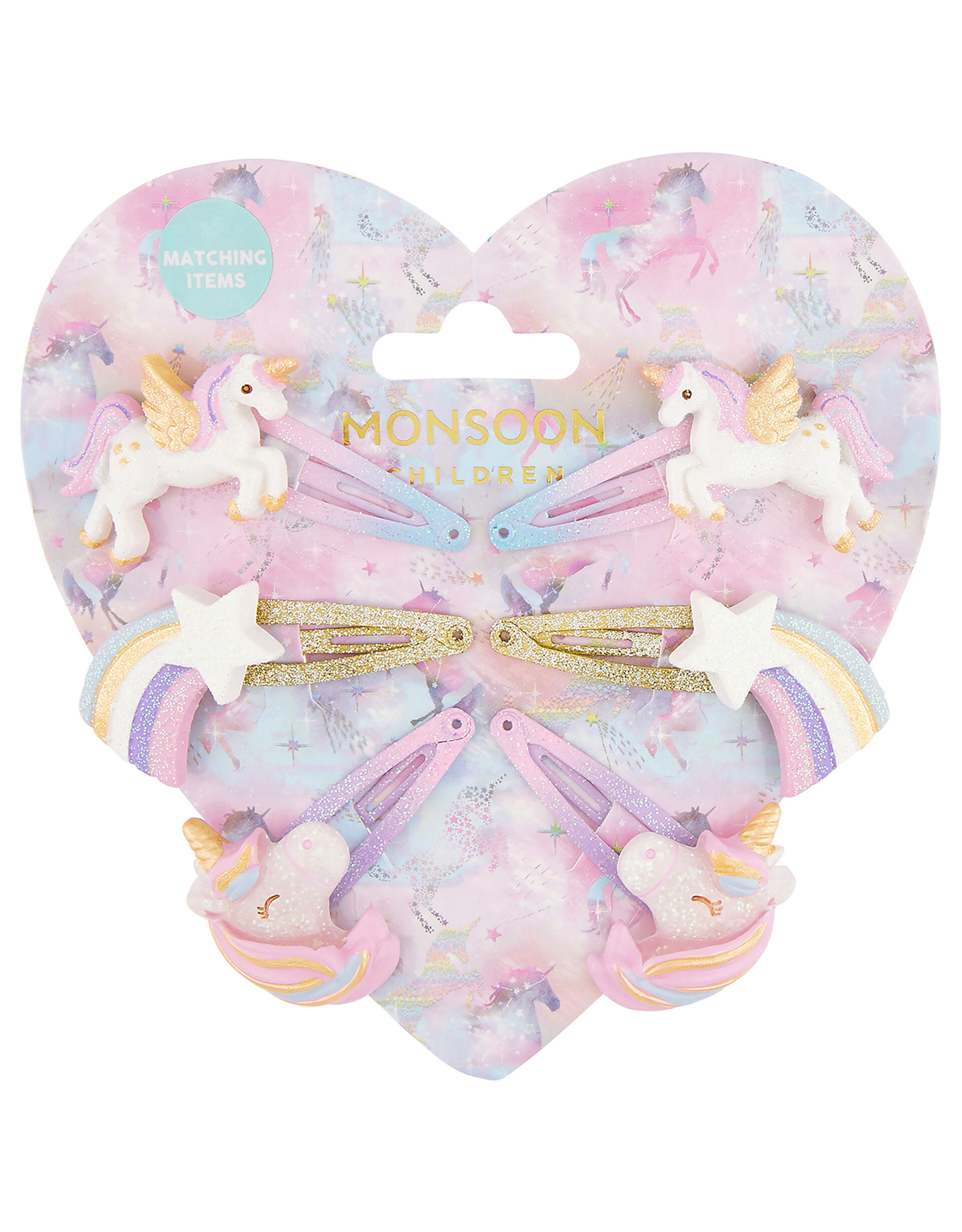 Sparkle Unicorn Hair Clip Multipack, , large