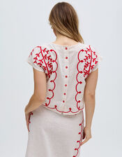 Raffya Freya Embroidered Top, Multi (MULTI), large