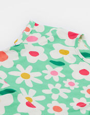 Frugi Spring Printed Skater Dress, Green (GREEN), large
