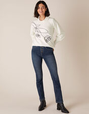 Flower Cornelli Knit Jumper, Ivory (IVORY), large