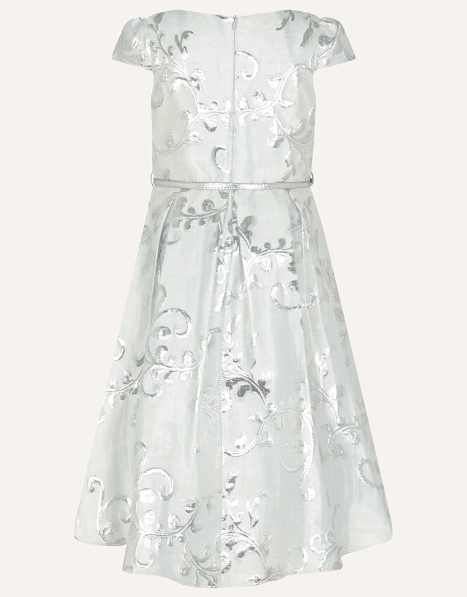 Mira Jacquard Dress, Silver (SILVER), large