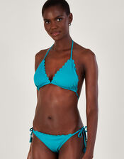 Scallop Bikini Bottoms in Recycled Polyester, Blue (TURQUOISE), large