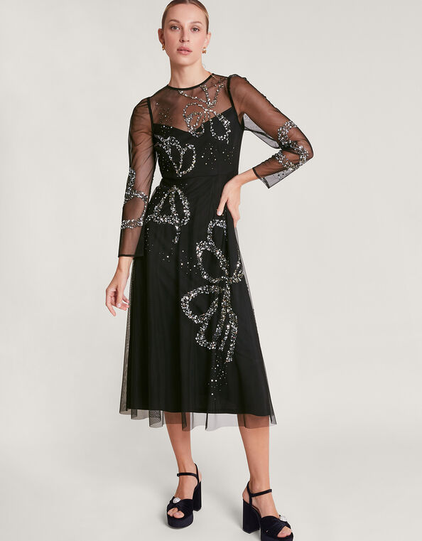 Sophie Bow Dress, Black (BLACK), large