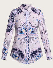 Elsie Print Shirt, Blue (BLUE), large