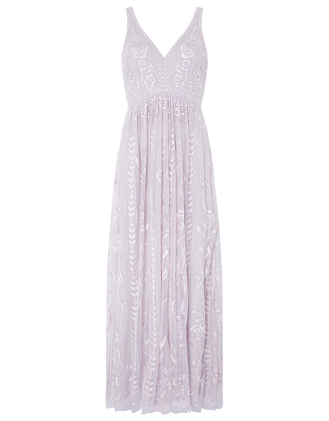 Lavinia Embroidered Maxi Dress, Purple (PURPLE), large