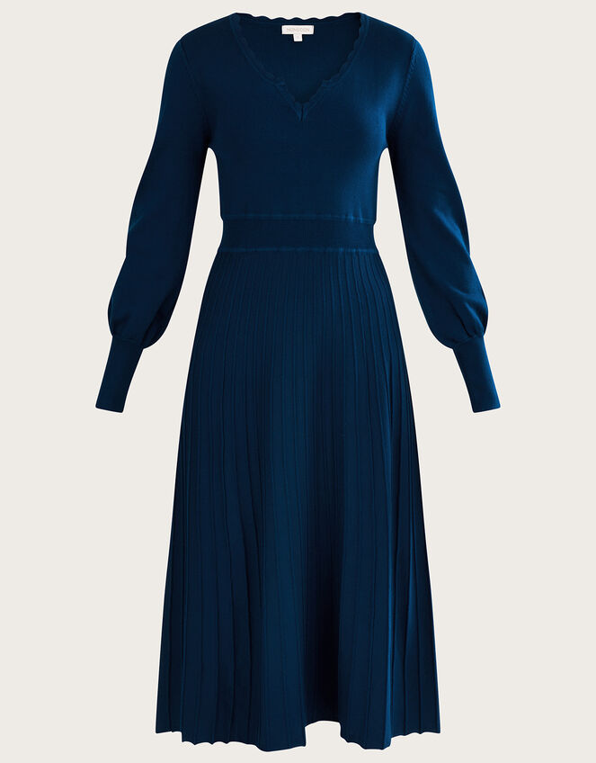 V Neck Midi Dress in LENZING™ ECOVERO™ , PEACOCK, large
