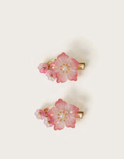2-Pack Ombré Flower Metal Hair Clips, , large