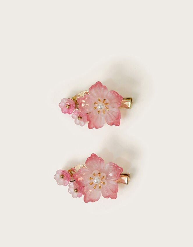 2-Pack Ombré Flower Metal Hair Clips, , large
