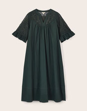 East Theia Embroidered Lace Maxi Dress, Green (DARK GREEN), large