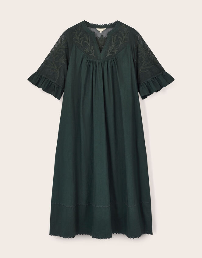 East Theia Embroidered Lace Maxi Dress, Green (DARK GREEN), large
