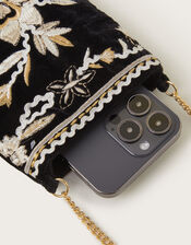 Phoebe Embroidered Phone Bag, , large