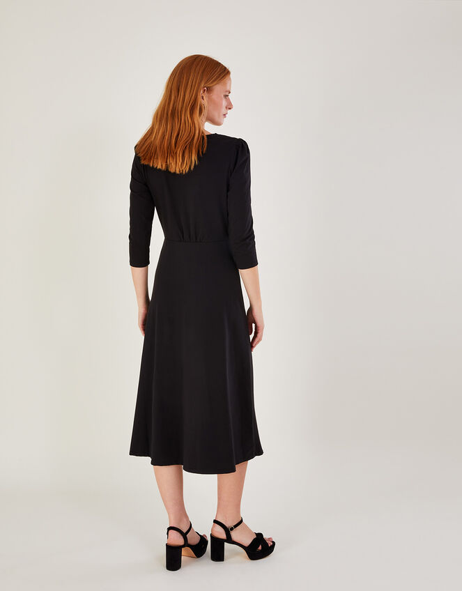 Diamante Sweetheart Neckline Jersey Dress, Black (BLACK), large