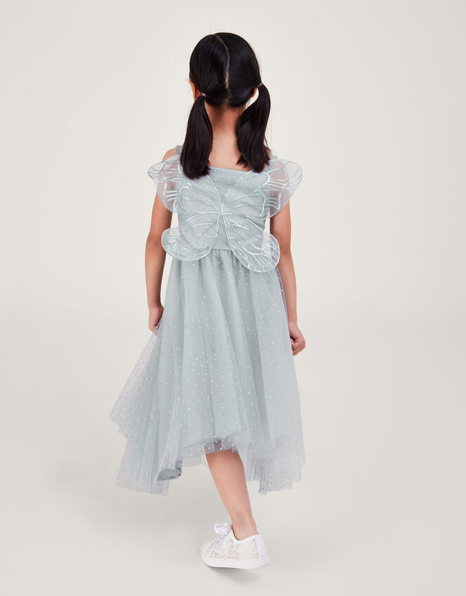 Land of Wonder Butterfly Wings Glitter Dress, Grey (GREY), large
