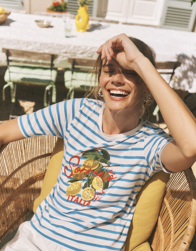 Lindy Sorrento Stripe T-Shirt Blue