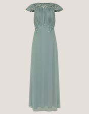 Elodie Lace Chiffon Bridesmaid Dress, Green (SAGE), large