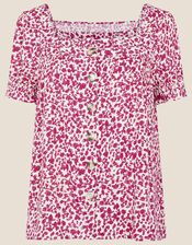 Sunita Printed Top in LENZING™ ECOVERO™, Red (RED), large