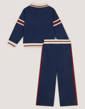 Half Zip Sweatshirt & Joggers Set, Blue (NAVY), large