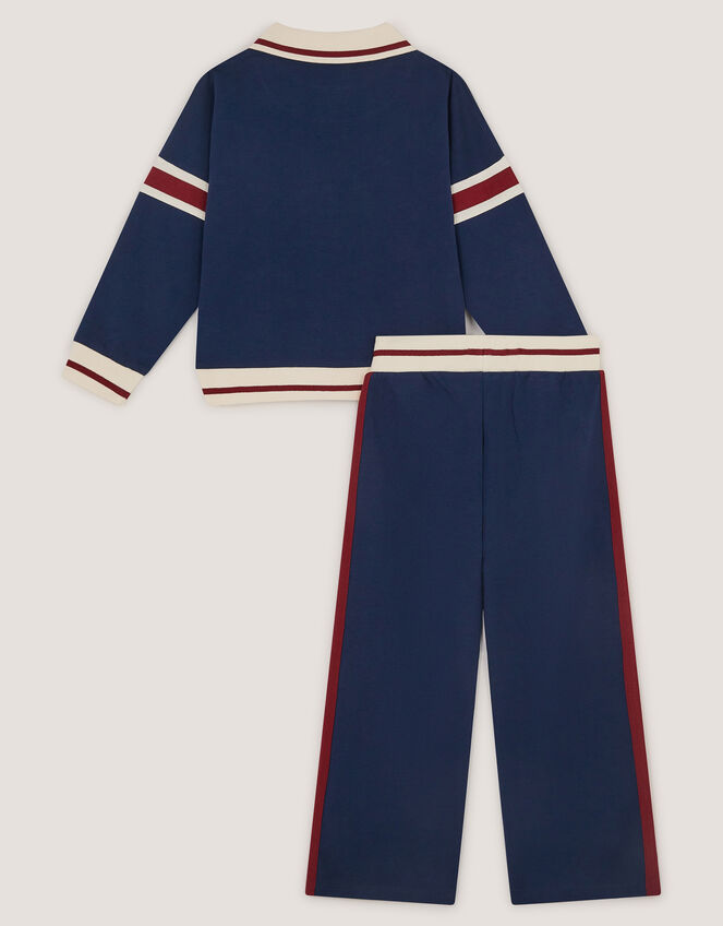 Half Zip Sweatshirt & Joggers Set, Blue (NAVY), large