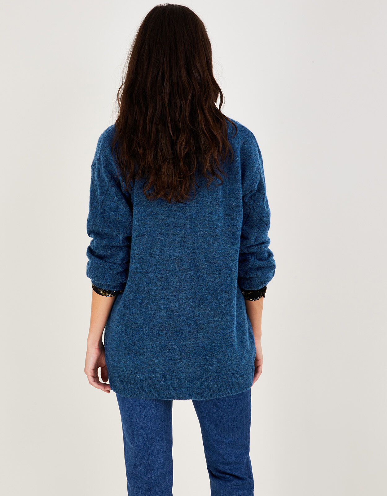 Monsoon Diamond Pattern Midi Cardigan