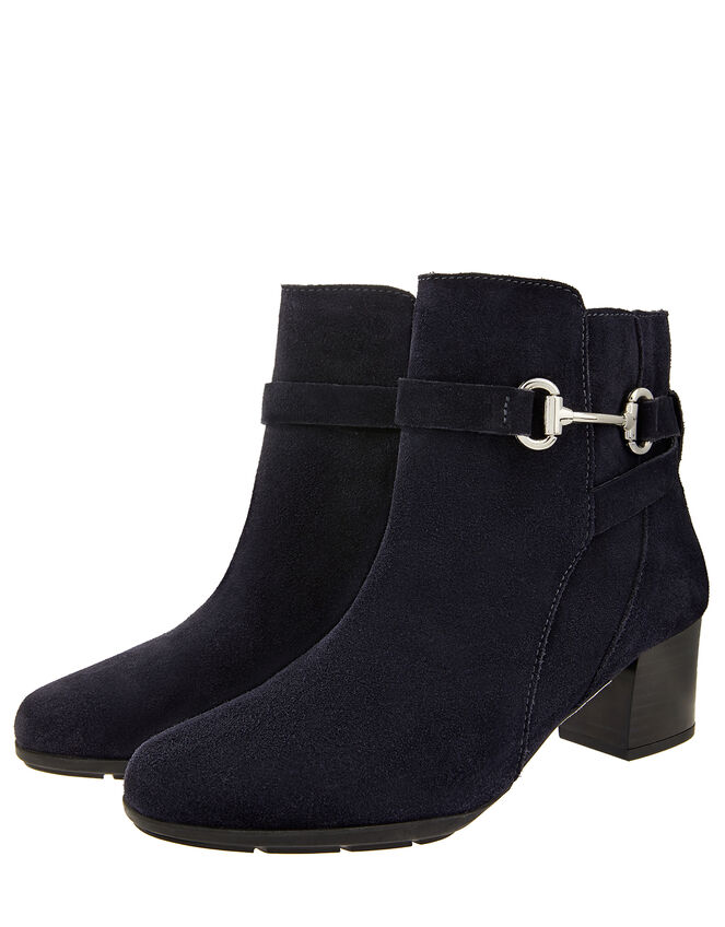 Callie Suede Comfort Ankle Boots, Blue (NAVY), large