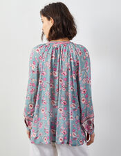 East Clementine Embroidered Floral Blouse, Green (MINT), large