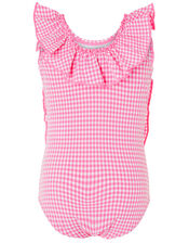 Baby Geri Gingham Ruffle Swimsuit, Pink (PINK), large