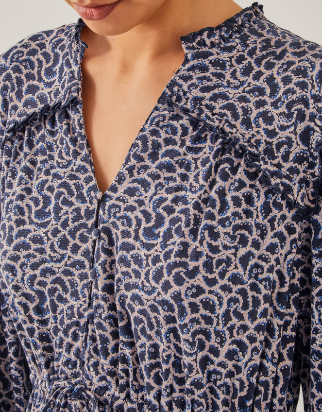 Noiv Scallop Print Jersey Midi Dress, Black (BLACK), large