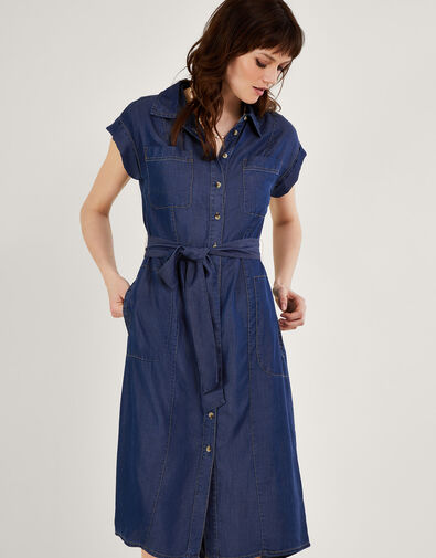 Denim Shirt Dress, Blue (DENIM BLUE), large