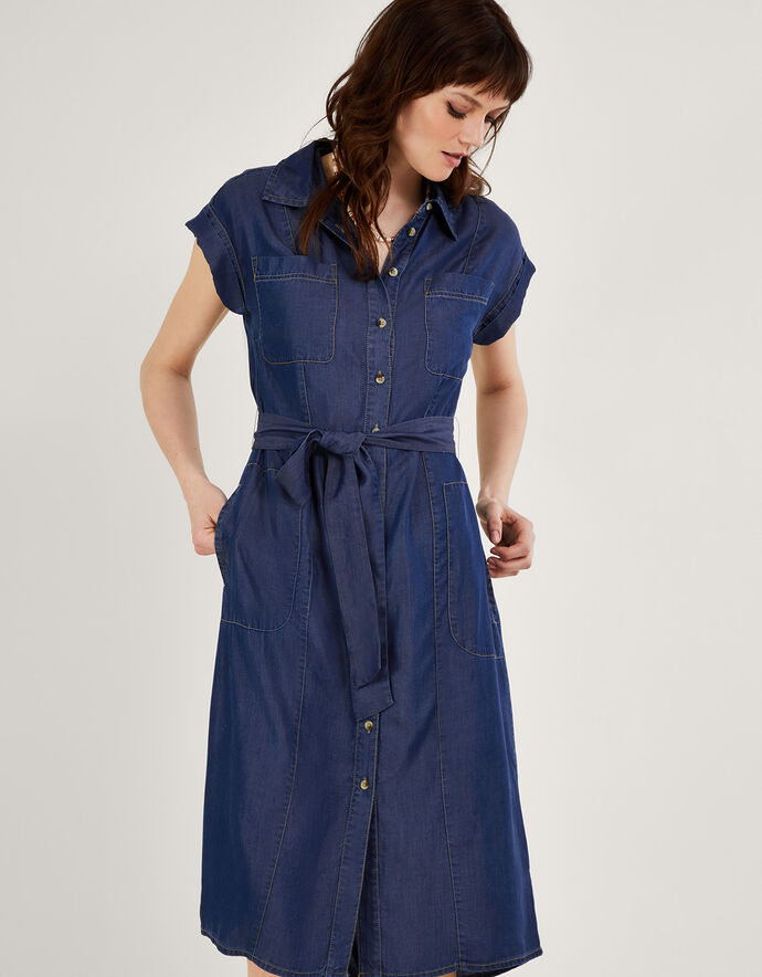 Denim Shirt Dress Light Blue