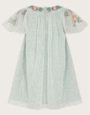 Baby Evi Embellished Tulle Swing Dress, Green (GREEN), large