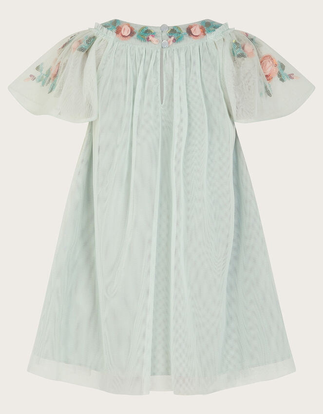 Baby Evi Embellished Tulle Swing Dress, Green (GREEN), large