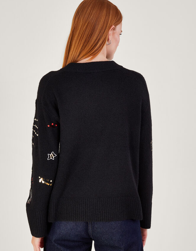 Lorna Leopard Jumper, Black (BLACK), large