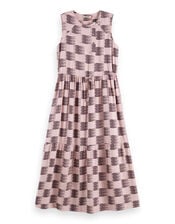 Scotch & Soda Sleeveless Feather Print Midi Dress, Pink (PINK), large