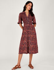 Print Shirt Dress, Red (RED), large