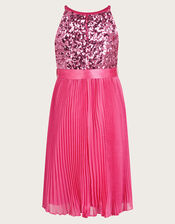Sequin Pleated Truth Dress Pink | Girls' Dresses | Monsoon UK.