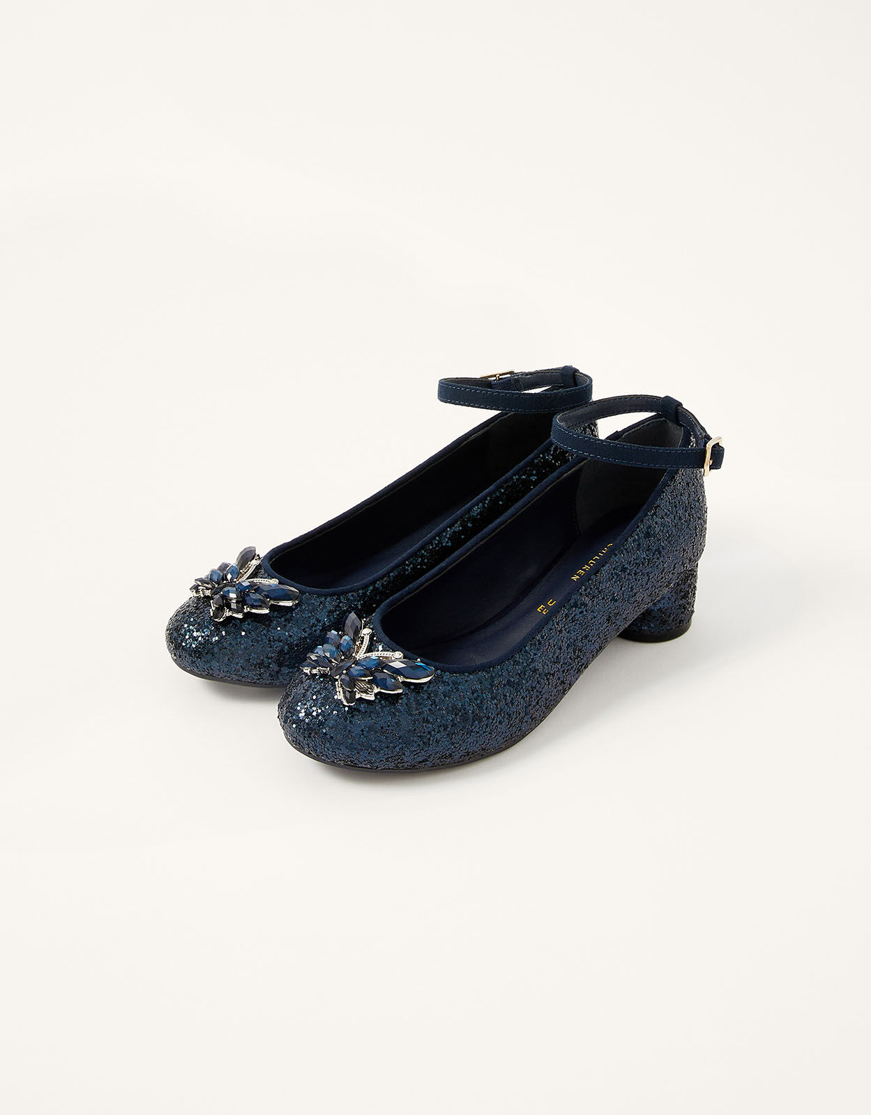Navy sale jeweled heels