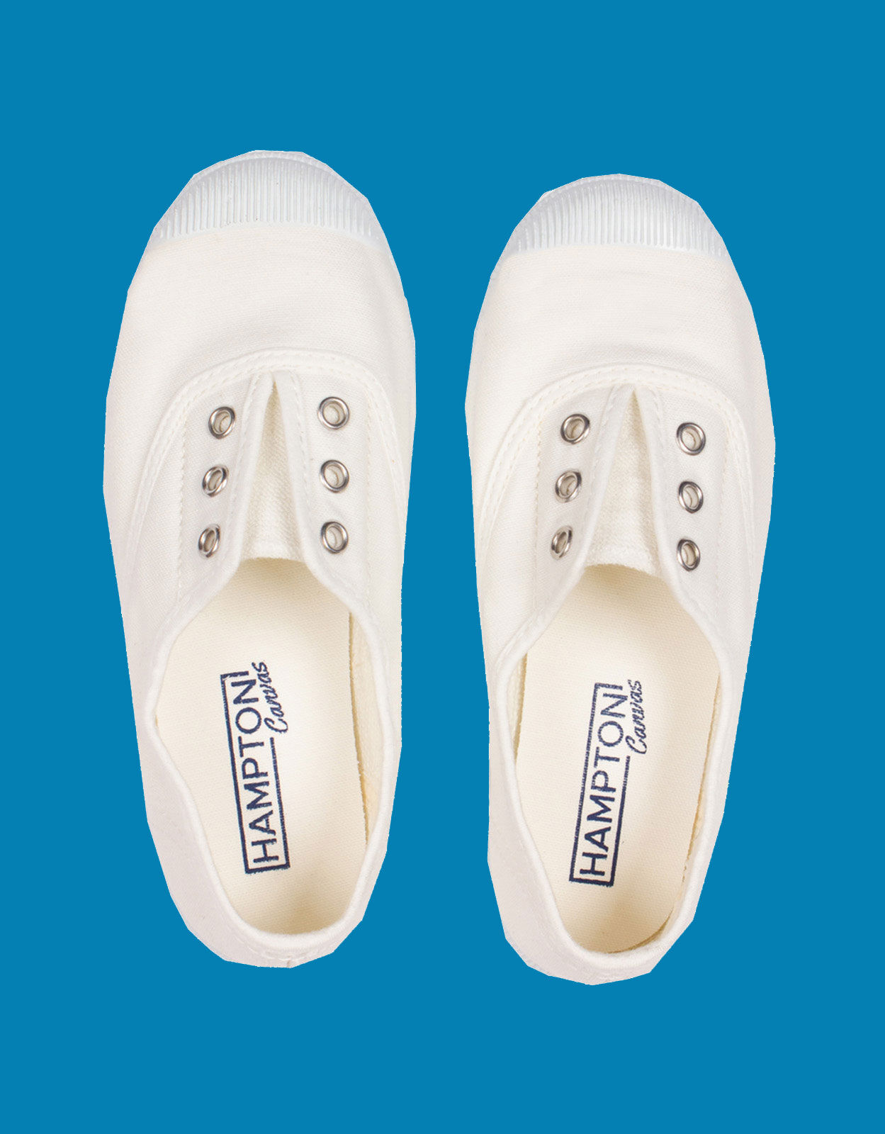 Hampton Canvas Plum Plimsolls White