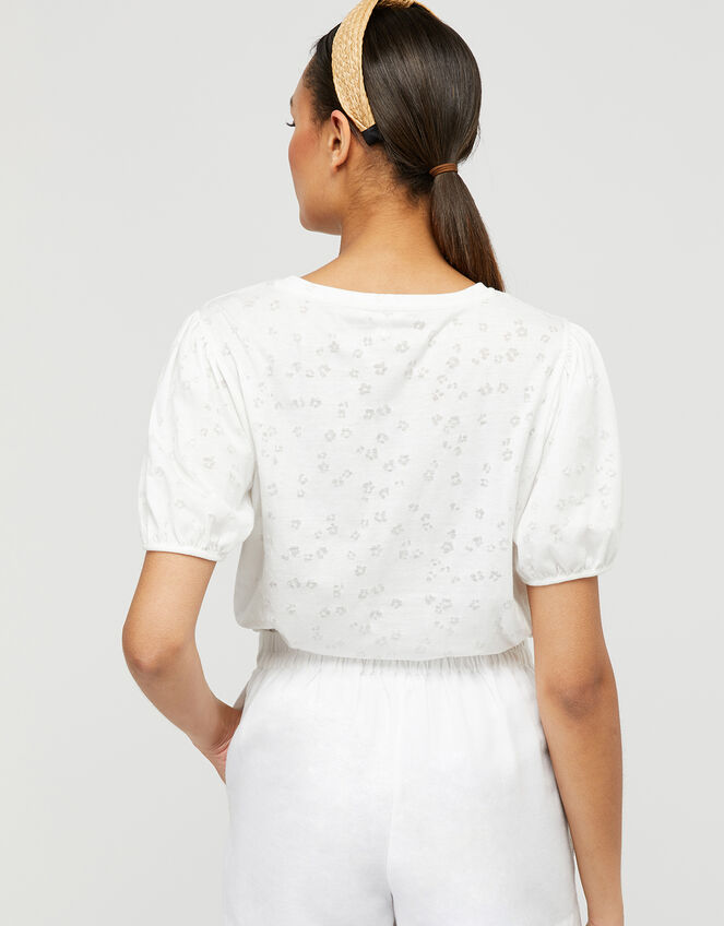 Petunia Puff Sleeve T-shirt, Ivory (IVORY), large
