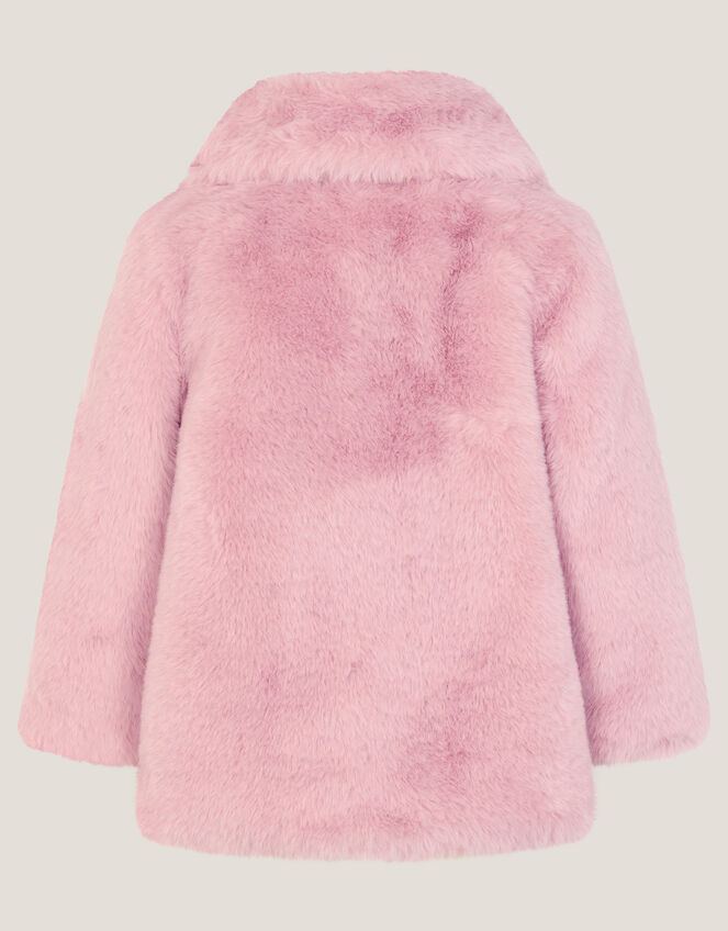 Baby Bow Faux Fur Coat, Pink (PINK), large