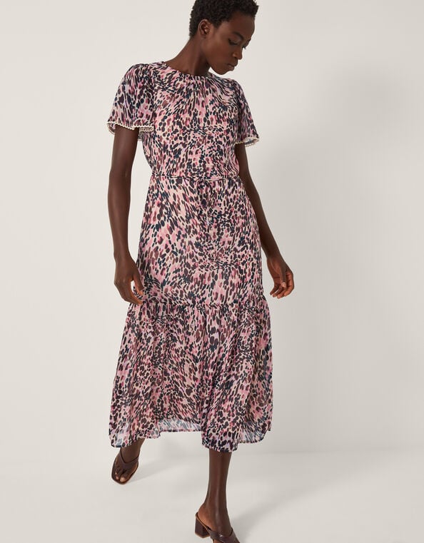 Sisi Animal Print Midi Dress, Pink (PINK), large