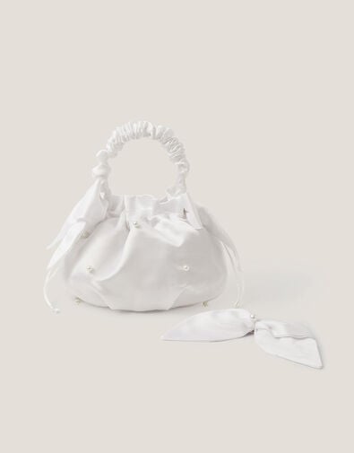 Pearl Bow Bag & Hair Clip Set, , large